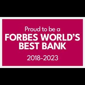 Proud to be a Forbes World's Best Bank 2018 - 2023